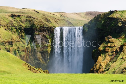 Picture of Skogafoss waterfall in Iceland in summer